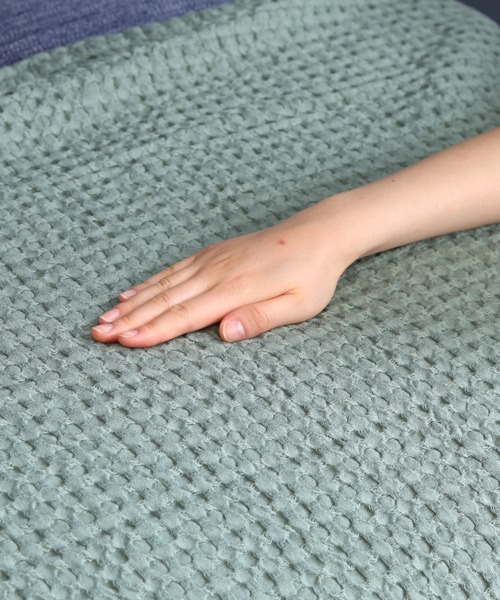 KATHARINE ROSS（キャサリンロス）の「【KATHARINE ROSS】CIRKEL ワッフルコットンスローケット130×160 WEB限定（ブランケット・レディース・チャコールグレー/グリーン/アイボリー・MEDIUM）」の12枚目の写真