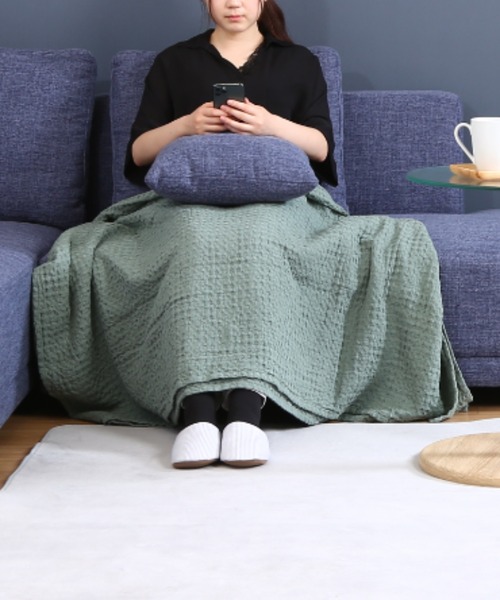 KATHARINE ROSS（キャサリンロス）の「【KATHARINE ROSS】CIRKEL ワッフルコットンスローケット130×160 WEB限定（ブランケット・レディース・チャコールグレー/グリーン/アイボリー・MEDIUM）」の18枚目の写真