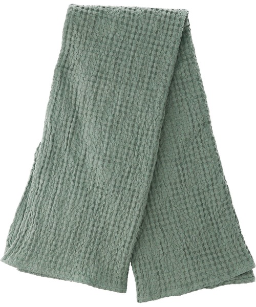 KATHARINE ROSS（キャサリンロス）の「【KATHARINE ROSS】CIRKEL ワッフルコットンスローケット130×160 WEB限定（ブランケット・レディース・チャコールグレー/グリーン/アイボリー・MEDIUM）」の9枚目の写真