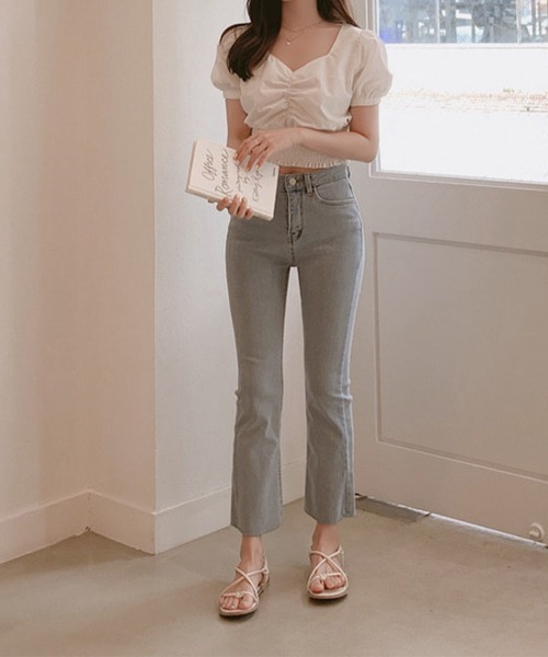 Amulet(アミュレット)の「スクエアネック半袖ブラウス(シャツ/ブラウス・レディース・ホワイト/ブラック・FREE)」の10枚目の写真