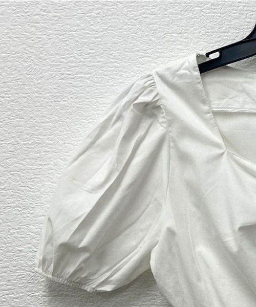 Amulet(アミュレット)の「スクエアネック半袖ブラウス(シャツ/ブラウス・レディース・ホワイト/ブラック・FREE)」の11枚目の写真