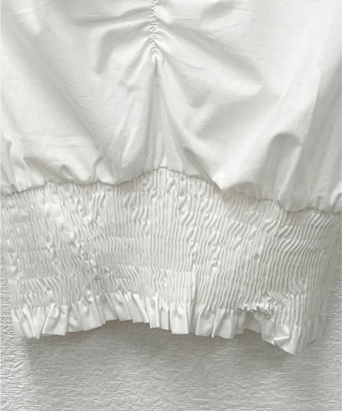 Amulet(アミュレット)の「スクエアネック半袖ブラウス(シャツ/ブラウス・レディース・ホワイト/ブラック・FREE)」の9枚目の写真