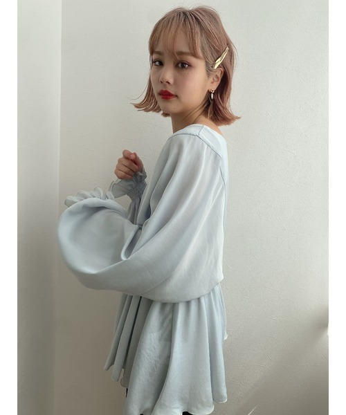 JUMELLE（ジュメロ）の「リリーブラウス（シャツ/ブラウス・レディース・ベージュ/ブルー・FREE）」の8枚目の写真