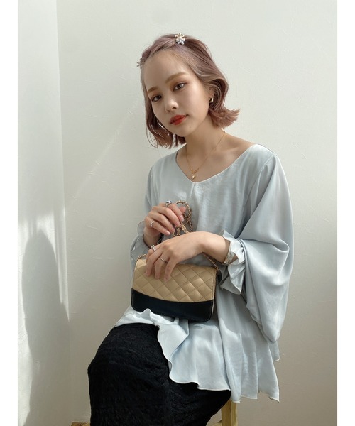 JUMELLE（ジュメロ）の「リリーブラウス（シャツ/ブラウス・レディース・ベージュ/ブルー・FREE）」の6枚目の写真