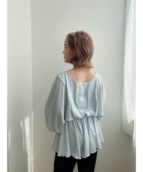 JUMELLE（ジュメロ）の「リリーブラウス（シャツ/ブラウス・レディース・ベージュ/ブルー・FREE）」の7枚目の写真