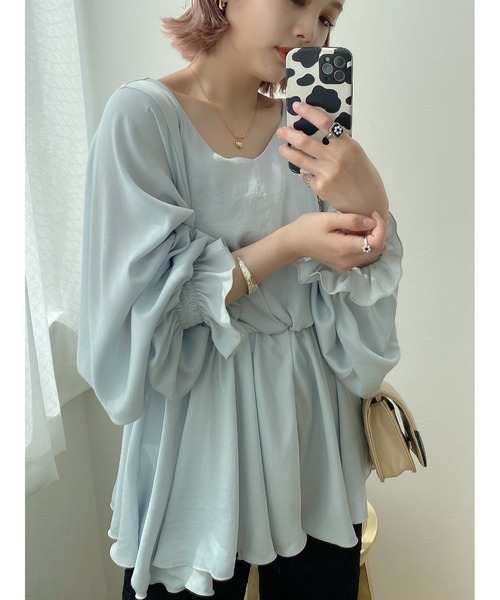 JUMELLE（ジュメロ）の「リリーブラウス（シャツ/ブラウス・レディース・ベージュ/ブルー・FREE）」の14枚目の写真