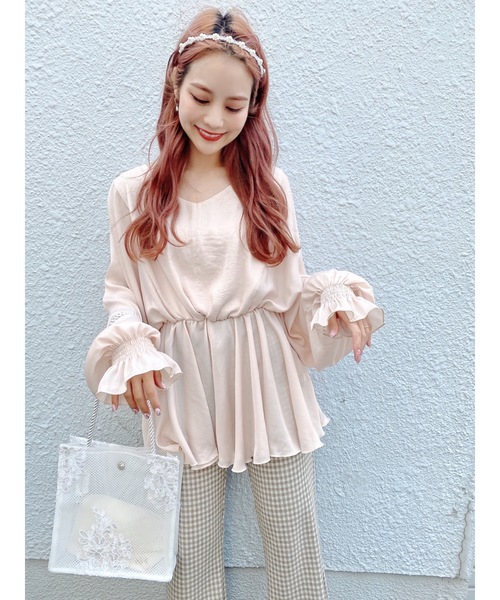 JUMELLE（ジュメロ）の「リリーブラウス（シャツ/ブラウス・レディース・ベージュ/ブルー・FREE）」の3枚目の写真