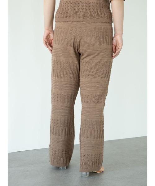 SLURR（スラ―）の「【大きいサイズ】透かし編みニットパンツ（その他パンツ・レディース・パープル/アイボリー/モカ・LARGE）」の18枚目の写真