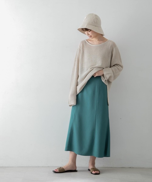 URBAN RESEARCH（アーバンリサーチ）の「メランジネップメッシュニット（ニット/セーター・レディース・カーキ/オレンジ/ホワイト系その他・FREE）」の5枚目の写真