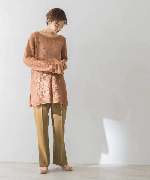 URBAN RESEARCH（アーバンリサーチ）の「メランジネップメッシュニット（ニット/セーター・レディース・カーキ/オレンジ/ホワイト系その他・FREE）」の17枚目の写真