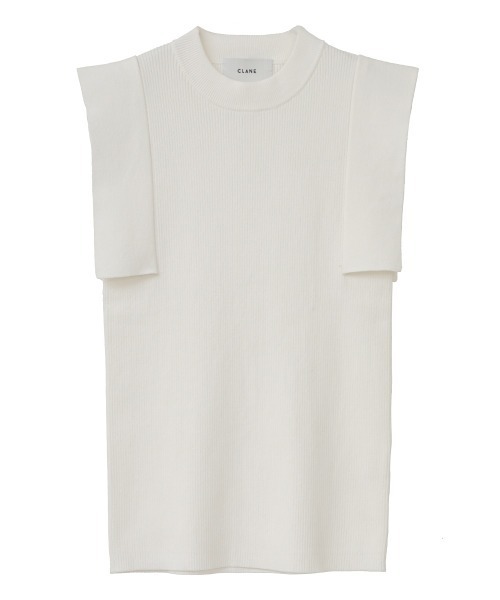 CLANE（クラネ）の「SQUARE SLEEVE KNIT（ニット/セーター・レディース・ホワイト/ブラック/ベージュ/オレンジ・01/02）」の2枚目の写真