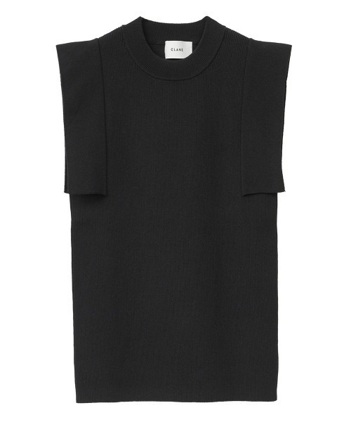 CLANE（クラネ）の「SQUARE SLEEVE KNIT（ニット/セーター・レディース・ホワイト/ブラック/ベージュ/オレンジ・01/02）」の3枚目の写真