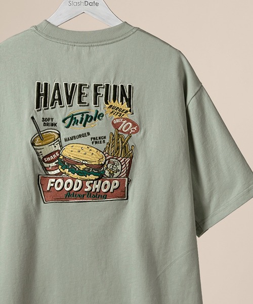 POWER TO THE PEOPLE（パワートゥーザピープル）の「【POWER TO THE PEOPLE】オーバーサイズレトログラフィックバッグ刺繍Ｔシャツ/フレグランス/トリップ/フード/オレンジ（Tシャツ/カットソー・メンズ・ホワイト系その他3/グレー系その他/ホワイト系その他/グレー/グリーン系その他/ホワイト系その他2/ピンク系その他/ホワイト/グリーン/ピンク/イエロー/イエロー系その他・L/M）」の8枚目の写真