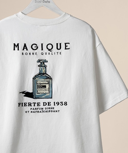 POWER TO THE PEOPLE（パワートゥーザピープル）の「【POWER TO THE PEOPLE】オーバーサイズレトログラフィックバッグ刺繍Ｔシャツ/フレグランス/トリップ/フード/オレンジ（Tシャツ/カットソー・メンズ・ホワイト系その他3/グレー系その他/ホワイト系その他/グレー/グリーン系その他/ホワイト系その他2/ピンク系その他/ホワイト/グリーン/ピンク/イエロー/イエロー系その他・L/M）」の2枚目の写真