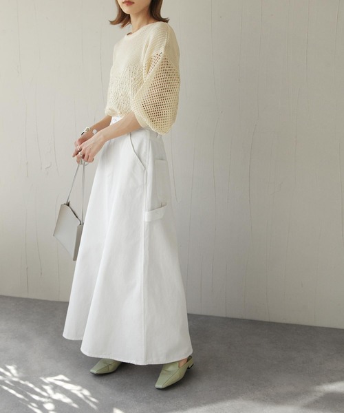 Chillfar(チルファー)の「フロントスリットロングスカート(スカート・レディース・ベージュ/オフホワイト/グリーン・MEDIUM/LARGE)」の13枚目の写真