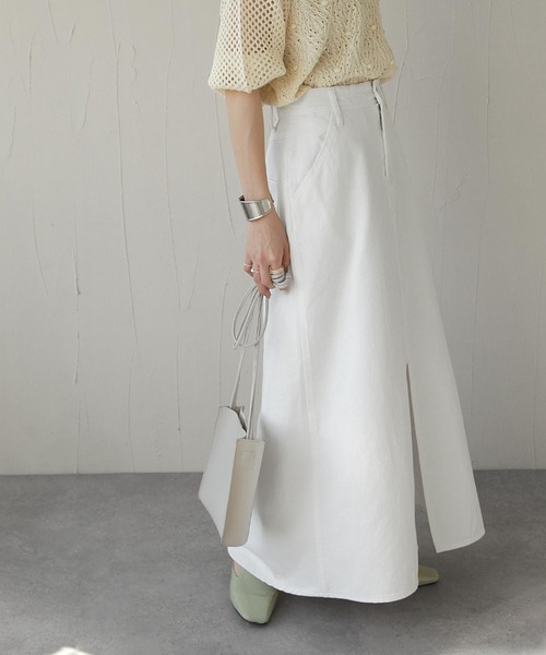 Chillfar(チルファー)の「フロントスリットロングスカート(スカート・レディース・ベージュ/オフホワイト/グリーン・MEDIUM/LARGE)」の16枚目の写真