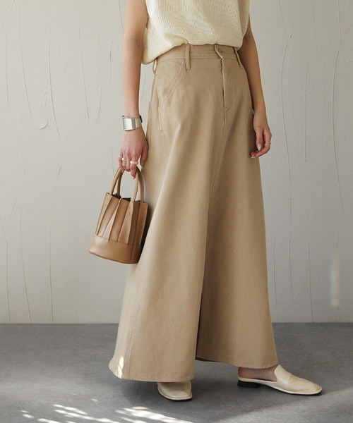 Chillfar(チルファー)の「フロントスリットロングスカート(スカート・レディース・ベージュ/オフホワイト/グリーン・MEDIUM/LARGE)」の18枚目の写真