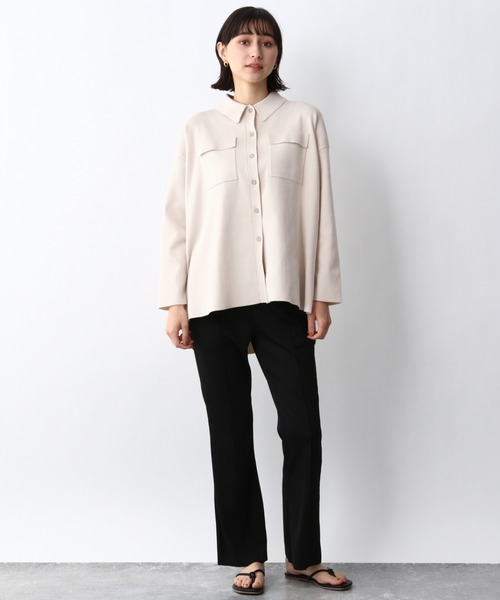 A part by(アパートバイ)の「SC*12Gニットシャツ 933092(シャツ/ブラウス・レディース・ブラック/アイボリー・LARGE/MEDIUM)」の3枚目の写真