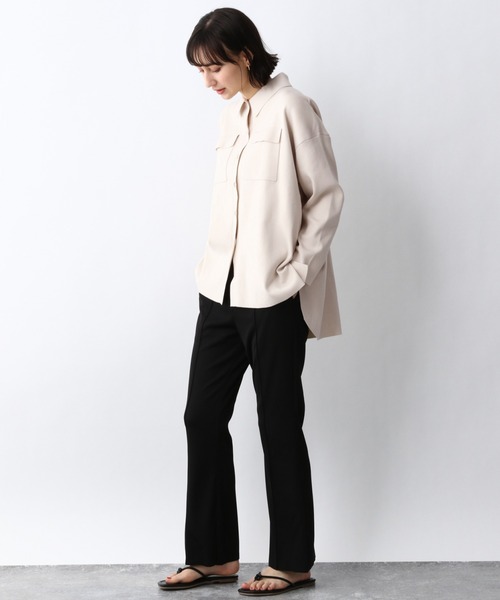 A part by(アパートバイ)の「SC*12Gニットシャツ 933092(シャツ/ブラウス・レディース・ブラック/アイボリー・LARGE/MEDIUM)」の4枚目の写真