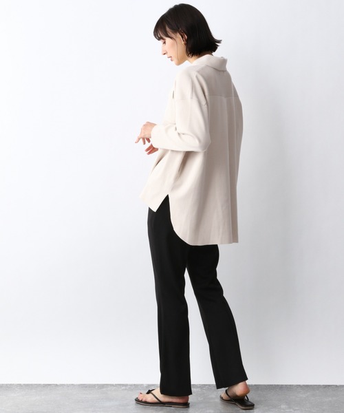 A part by(アパートバイ)の「SC*12Gニットシャツ 933092(シャツ/ブラウス・レディース・ブラック/アイボリー・LARGE/MEDIUM)」の5枚目の写真