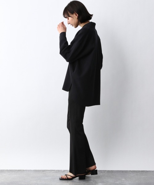 A part by(アパートバイ)の「SC*12Gニットシャツ 933092(シャツ/ブラウス・レディース・ブラック/アイボリー・LARGE/MEDIUM)」の7枚目の写真