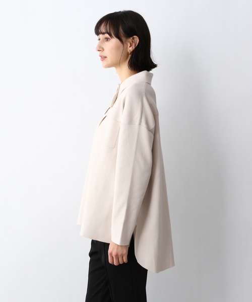 A part by(アパートバイ)の「SC*12Gニットシャツ 933092(シャツ/ブラウス・レディース・ブラック/アイボリー・LARGE/MEDIUM)」の9枚目の写真
