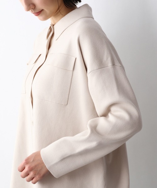 A part by(アパートバイ)の「SC*12Gニットシャツ 933092(シャツ/ブラウス・レディース・ブラック/アイボリー・LARGE/MEDIUM)」の12枚目の写真