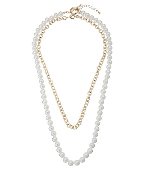 AMERICAN HOLIC（アメリカンホリック）の「パール×メタル2セットネックレス　＊（ネックレス・レディース・ゴールド・FREE）」の2枚目の写真