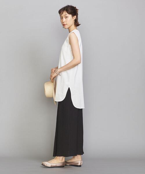 BEAUTY&YOUTH UNITED ARROWS（ビューティーアンドユースユナイテッドアローズ）の「BY シャツテールノースリーブカットソー（Tシャツ/カットソー・レディース・ダークグリーン/ダークブラウン/オフホワイト・FREE）」の9枚目の写真