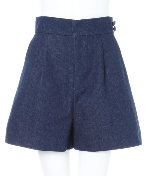 Allamanda（アラマンダ）の「サイドボタンショート／パンツ（その他パンツ・レディース・ブラック/インディゴブルー/アイボリー/ブラック系その他3・M）」の5枚目の写真