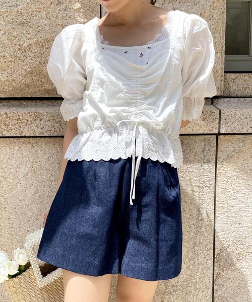 Allamanda（アラマンダ）の「サイドボタンショート／パンツ（その他パンツ・レディース・ブラック/インディゴブルー/アイボリー/ブラック系その他3・M）」の12枚目の写真