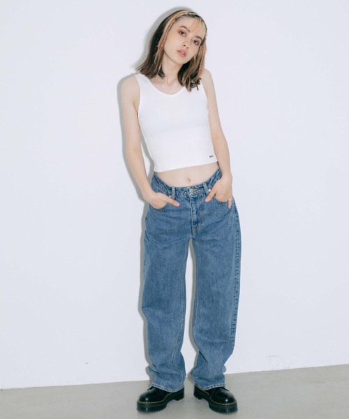 X-girl（エックスガール）の「V-NECK TANK TOP（タンクトップ・レディース・ブラウン/ブラック/ライトブルー/ホワイト・S/M）」の12枚目の写真