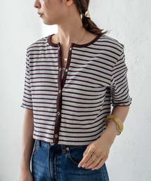 mystic | マルチボーダーチビカーディガン(カーディガン/ボレロ)