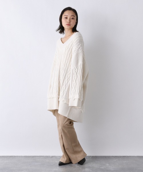 JEANASIS（ジーナシス）の「ヴィーガンヌバックバックスリットフレアパンツ/959366（その他パンツ・レディース・ブラック/グレイッシュベージュ/グリーン/ライトパープル/オフホワイト/カーキ・SMALL/MEDIUM）」の9枚目の写真