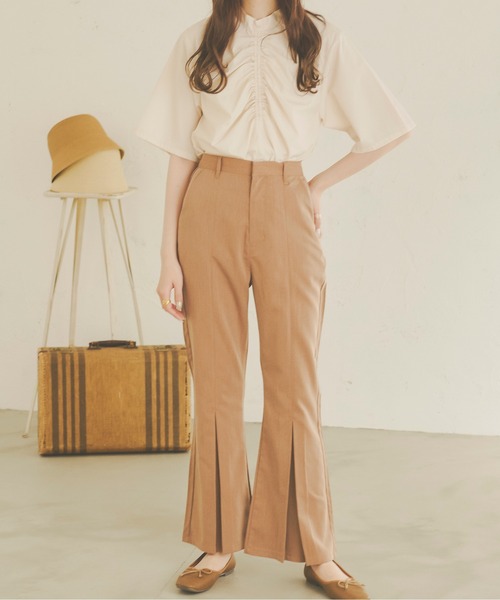 Ambre Neige(アンブルネージュ)の「フロントギャザートップス/【WEB/EC限定商品】(シャツ/ブラウス・レディース・オフホワイト/ライトブラウン/モカ/ナチュラル・FREE)」の4枚目の写真