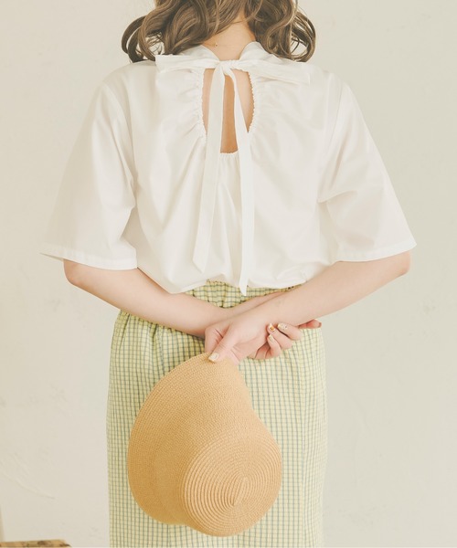 Ambre Neige(アンブルネージュ)の「フロントギャザートップス/【WEB/EC限定商品】(シャツ/ブラウス・レディース・オフホワイト/ライトブラウン/モカ/ナチュラル・FREE)」の2枚目の写真