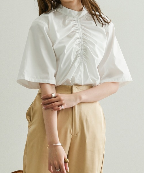 Ambre Neige(アンブルネージュ)の「フロントギャザートップス/【WEB/EC限定商品】(シャツ/ブラウス・レディース・オフホワイト/ライトブラウン/モカ/ナチュラル・FREE)」の13枚目の写真