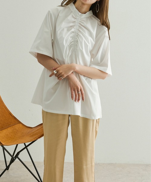 Ambre Neige(アンブルネージュ)の「フロントギャザートップス/【WEB/EC限定商品】(シャツ/ブラウス・レディース・オフホワイト/ライトブラウン/モカ/ナチュラル・FREE)」の14枚目の写真