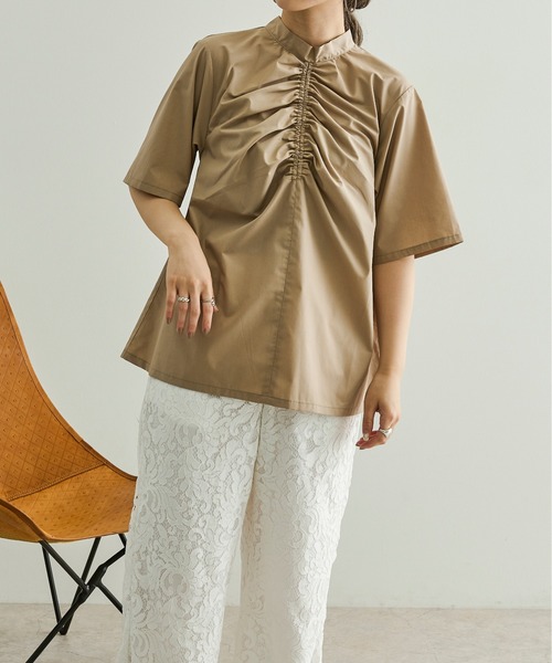 Ambre Neige(アンブルネージュ)の「フロントギャザートップス/【WEB/EC限定商品】(シャツ/ブラウス・レディース・オフホワイト/ライトブラウン/モカ/ナチュラル・FREE)」の22枚目の写真