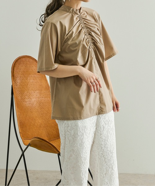 Ambre Neige(アンブルネージュ)の「フロントギャザートップス/【WEB/EC限定商品】(シャツ/ブラウス・レディース・オフホワイト/ライトブラウン/モカ/ナチュラル・FREE)」の21枚目の写真