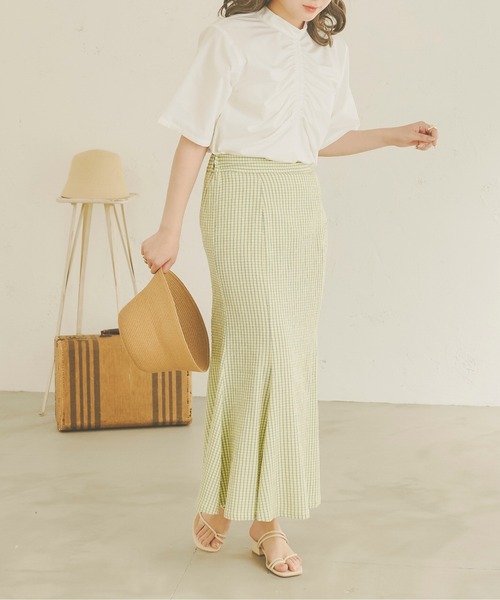 Ambre Neige(アンブルネージュ)の「フロントギャザートップス/【WEB/EC限定商品】(シャツ/ブラウス・レディース・オフホワイト/ライトブラウン/モカ/ナチュラル・FREE)」の6枚目の写真