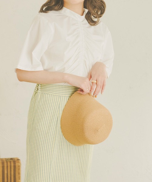 Ambre Neige(アンブルネージュ)の「フロントギャザートップス/【WEB/EC限定商品】(シャツ/ブラウス・レディース・オフホワイト/ライトブラウン/モカ/ナチュラル・FREE)」の7枚目の写真