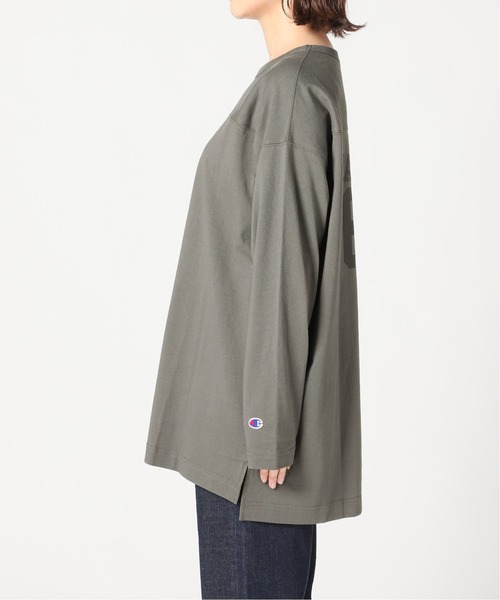 SLOBE IENA（スローブイエナ）の「【Champion / チャンピオン】SLOBE別注 プリントカットソー【洗濯機洗い可】◆（Tシャツ/カットソー・レディース・ホワイト/グレー/ベージュ/グリーン/カーキ/ネイビー・FREE）」の8枚目の写真