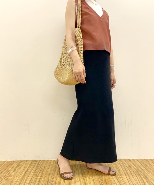 SHENERY(シーナリー)の「リブロングスカート(スカート・レディース・ブラック/ピンク/アイボリー/オレンジ・FREE)」の13枚目の写真