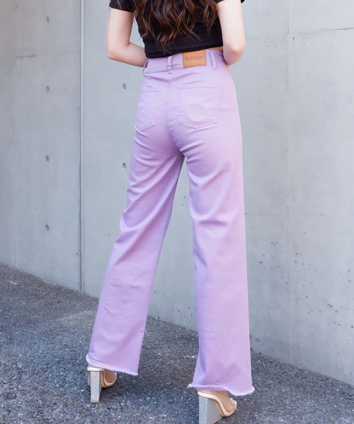 SPIRALGIRL（スパイラルガール）の「カットオフストレッチパンツ（その他パンツ・レディース・パープル/オフホワイト・SMALL/MEDIUM）」の4枚目の写真