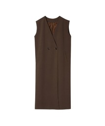 Re:EDIT | [神山まりあさん着用]カットツイルノースリーブワンピースジャケット(ノーカラージャケット)