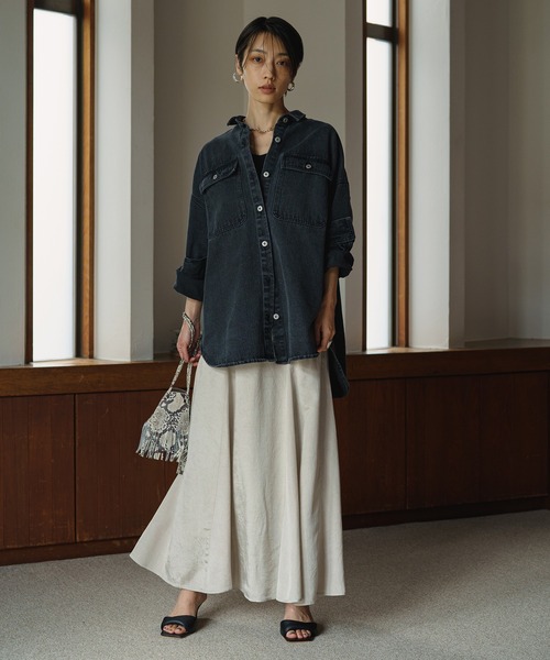 LOUNGEDRESS（ラウンジドレス）の「ヴィンテージタフタスカート（スカート・レディース・ブラック/ライトベージュ・FREE）」の13枚目の写真