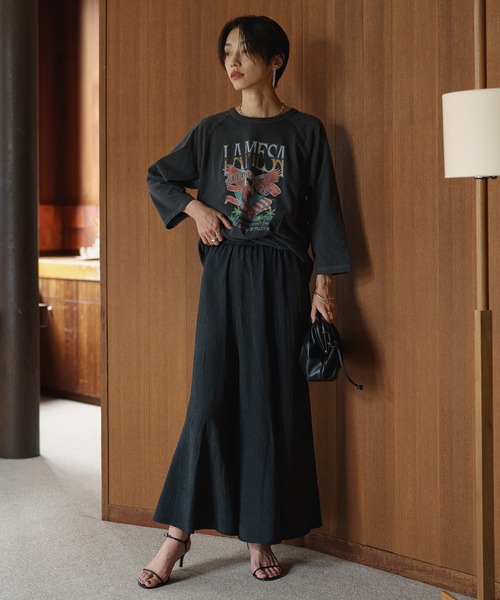 LOUNGEDRESS（ラウンジドレス）の「ヴィンテージタフタスカート（スカート・レディース・ブラック/ライトベージュ・FREE）」の3枚目の写真