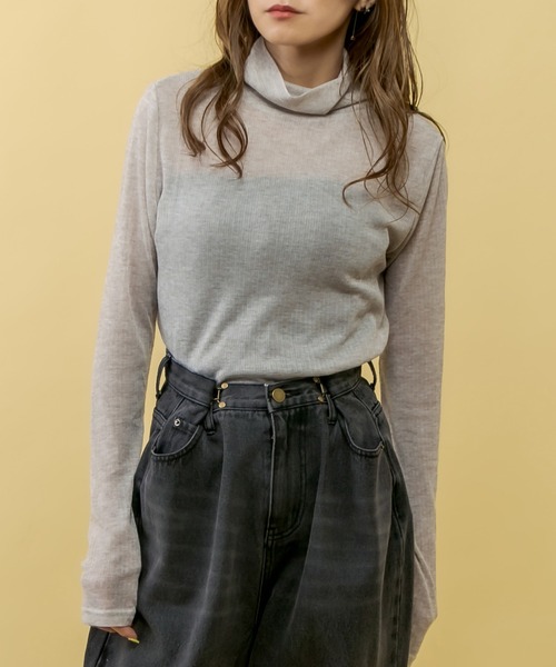 RASVOA(ラスボア)の「ゆるリブタートルプルオーバー(ニット/セーター・レディース・チャコールグレー/グレー/ブルー・FREE)」の3枚目の写真