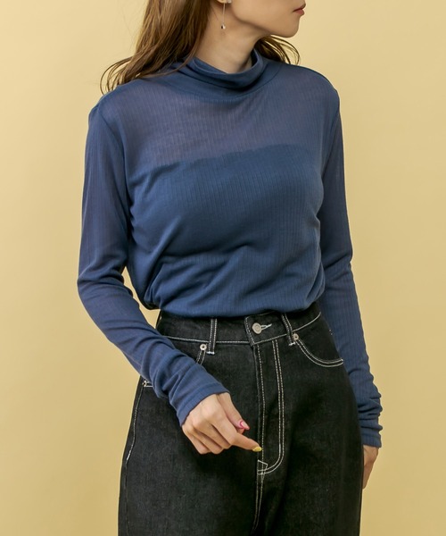 RASVOA(ラスボア)の「ゆるリブタートルプルオーバー(ニット/セーター・レディース・チャコールグレー/グレー/ブルー・FREE)」の5枚目の写真